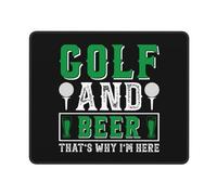 Tapis De Souris Golf Et Bière, C'est Pourquoi Je suis Ici Mousepad Anti-Dérapant Souris Tapis Durables sous-Main pour Clavier Et Souris pour Souris Pc Ordinateur 25X30Cm