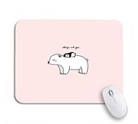 Tapis De Souris Grand Ours Blanc Et Joli Petit Pingouin Rose Enfantin Tapis De Souris Antidérapant Avec Bord Cousu Tapis De Souris D'Ordinateur, Pour Ordinateur Portable, Ordinateur, 25 x 30cm