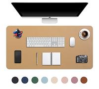 DOBAOJIA Tapis de Souris Grand Prolongé Mouse Pad Mat XXL, sous Main Bureau en Cuir, Tapis de Portable Pad Écriture pour Bureau/Domicile, PU Étanche + Suède Antidérapant 90 x 43 cm (Kaki)