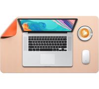 Tapis De Souris Grand, Sous Main Bureau L, Mouse Pad Mat Prolongé, Tapis De Portable, Tableau D'Écriture, Buvard De Bureau, Double Face Usage En Cuir Pu Étanche, 60 X 35Cm Beige/Orange