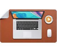 Tapis De Souris Grand, Sous Main Bureau L, Mouse Pad Mat Prolongé, Tapis De Portable, Tableau D'Écriture, Buvard De Bureau, Double Face Usage En Cuir Pu Étanche, 60 X 35Cm Marron/Gris