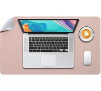 Tapis De Souris Grand, Sous Main Bureau L, Mouse Pad Mat Prolongé, Tapis De Portable, Tableau D'Écriture, Buvard De Bureau, Double Face Usage En Cuir Pu Étanche 60 X 35Cm(Rose/Argent)