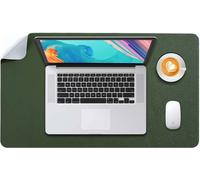 Tapis De Souris Grand, Sous Main Bureau L, Mouse Pad Mat Prolongé, Tapis De Portable, Tableau D'Écriture, Buvard De Bureau, Double Face Usage En Cuir Pu Étanche 60 X 35Cm(Vert Foncé/Gris)