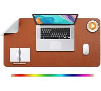 Tapis De Souris Grand, Sous Main Bureau Xl, Mouse Pad Mat Prolongé, Tapis De Portable, Tableau D'Écriture, Buvard De Bureau, Double Face Usage En Cuir Pu Étanche, 80 X 40Cm Marron/Gris