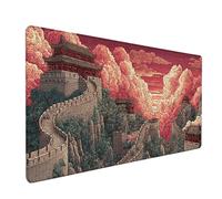 Tapis de Souris Grande Muraille, Voir Sous Main Bureau 1200x600x3mm, Tapis de Souris XXL Gaming avec Rubber Base, Accessoire Bureau, Mouse Pad avec Coutures sur Les Bords, Clavier Pad, pour PC, S-9670