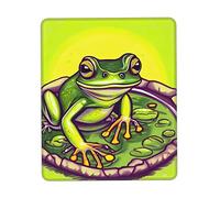 Tapis de souris grenouille dans un étang en caoutchouc multi-tailles, sous-main de bureau, bloc-notes - Forte adhérence, durabilité, respectueux de l'environnement, 25,4 x 30,5 cm