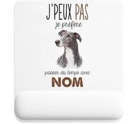 Tapis de Souris Greyhound (Lévrier Anglais) : Passer du Temps | Tapis Ergonomique 22 × 18 cm Repose-Poignet en Mousse | Bureau Télétravail Études