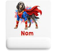 Tapis de Souris Griffon Nivernais : Super-héros | Tapis Ergonomique 22 × 18 cm Repose-Poignet en Mousse | Bureau Télétravail Études | Cadeau Propriétaire Chien Homme Femme Anniversaire Noël
