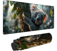 Tapis de Souris Gris 600 x 400 x 3 mm Grand Tapis de Souris XXL Gaming, Koala Mouse Pad à Bords Cousus, Base en Caoutchouc Antidérapante sous Main Bureau pour Gamer, Ordinateur Decoration Maison 1-8