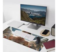 Tapis de Souris Gris 600x300x3 mm Grand Tapis de Souris XXL Gaming, Ange Mouse Pad à Bords Cousus, Base en Caoutchouc Antidérapante sous Main Bureau pour Gamer, Ordinateur, PC, Decoration Maison 6-0