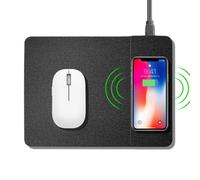Tapis de Souris Gris avec Chargeur Sans Fil - Chargeur Induction Qi Compatible avec Samsung A12, A21s, A32, S20 Ultra, S21 FE