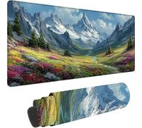 Tapis de Souris Gris, Grand Tapis de Souris XXL 1000x500x3 mm Paysage sous Main Bureau, Mouse Pad pour Clavier et Bureau, avec Bords Surpiqués et Dos Antidérapant pour Gamer Maison, Cadeau w-6713