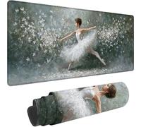 Tapis de Souris Gris, Grand Tapis de Souris XXL 800 x 400 x 4 mm Ballet sous Main Bureau, Mouse Pad pour Clavier et Bureau, avec Bords Surpiqués et Dos Antidérapant pour Gamer Maison, Cadeau w-5501