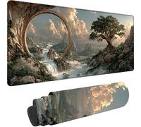 Tapis de Souris Gris, Grand Tapis de Souris XXL 900 x 400 x 4 mm Paysage sous Main Bureau, Mouse Pad pour Clavier et Bureau, avec Bords Surpiqués et Dos Antidérapant pour Gamer Maison, Cadea w-9713