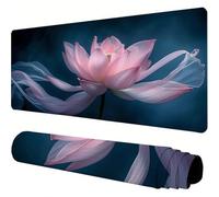 Tapis De Souris Gris Mouse Pad XXL 800x300x3mm, Lotus Tapis Souris Gamer, Caoutchouc Antidé Rapante Lavable Approprié, Bords Surpiquás Tapis de Bureau pour Maison/Bureau Decoration, Cadeau J1-867
