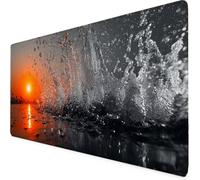 Tapis de Souris Gris Tapis de Souris XXL Coucher de Soleil Mouse Pad Gaming Haute Précision et Vitesse avec Bords Cousus et Base en Caoutchouc Antidérapante, pour Bureau, Études 800 x 400mm 4-7754j