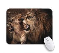 Tapis De Souris Gros Plan Sur Le Rugissement D'Un Lion Et D'Une Lionne Africains Rugissants Bureau Tapis Souris Résistant À Usure Tapis Souris, Pour Ordinateur Portable, Ordinateur, 25 x 30cm