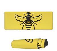 Tapis De Souris Grosse Abeille Sur Fond Jaune Résistant À Usure Base En Caoutchouc Antidérapante Tapis De Souris Antidérapant, Pour Jeux, Ordinateur Portable, Ordinateur, 80x30cm