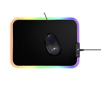 Tapis de souris Grundig No Fear Game avec lumière - LED RVB avec 14 modes d'éclairage - Antidérapant - Noir