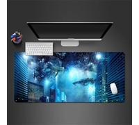 Tapis de Souris Guerre des Villes(1200x600x3mm) XXL Mouse Pad étendu Grand Base en Caoutchouc Antidérapante à Bords Cousus Tapis de Souris de Jeu pour Ordinateur Portable