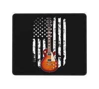 Tapis De Souris Guitar Us American Flag Mousepad Comfortable Tapis De Bureau Anti-Dérapant sous-Main pour Voyage Table Claviers 25X30CM