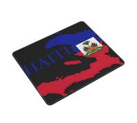 Tapis De Souris Haiti Map Flag Accessoires De Jeu Imperméable Mouse Pad Antidérapante sous-Main pour Ordinateur Portable Travail Bureau M