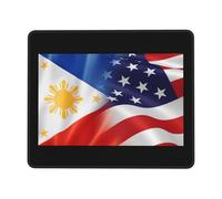 Tapis De Souris Half American Flag and The Philippines Mouse Pad Parfait Tapis De Bureau Doux Mousepad pour Table Claviers Travail 25X30CM