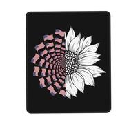 Tapis De Souris Half American Flag Half Sunflower Mousepad Anti-Dérapant Mouse Pad Comfortable sous-Main pour Voyage Table Travail 25X30CM