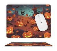 Tapis de souris Halloween ultra fin en cuir avec surface lisse imperméable et antidérapant pour jeux, bureau et maison, 25,4 x 20,3 cm