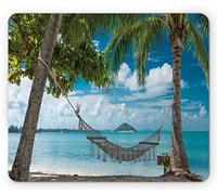 Tapis De Souris Hamac De Plage Palmiers dans Une Station Balnéaire Romantique Climat Tropical Été Nuageux Tapis De Souris Antidérapant Doux Tapis Souris, pour Ordinateur, 25x30cm