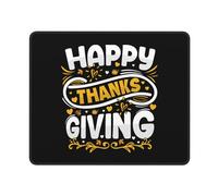 Tapis De Souris Happy Thanksgiving Mousepad Anti-Dérapant sous-Main Comfortable Mouse Pad pour Travail Voyage Table 25X30CM