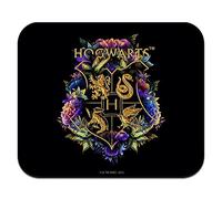 Tapis de souris Harry Potter Poudlard Floral Crest Low Profile Thin Rubber Mouse Pad