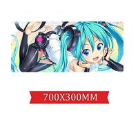 Tapis De Souris Hatsune Miku 700X300Mm, Grand Tapis De Souris De Jeu Professionnel Grand Format XXL avec Base De 3 Mm D'Épaisseur, pour Ordinateurs Portables, Pc