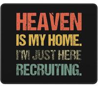 Tapis De Souris Heaven is My Home I'm Just Here Recruiting Tapis Souris Portable sous-Main Imperméable Mouse Pad pour Gaming Travail Ordinateur Portable M