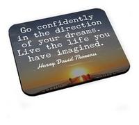 Tapis de souris Henry d. Thoreau go confidently citation inspirante G