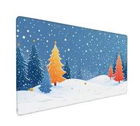 Tapis de Souris Hiver Tapis de Souris Gaming XXL 900x400x3mm, Noël Tapis de Bureau avec Bords Surpiqués et Dos Antidérapant, Mouse Pad Haute précision et Vitesse, Mousepad pour PC, Gaming, Model 220