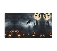 Tapis de souris horizontal surdimensionné en caoutchouc avec motif chauve-souris volantes pour Halloween, 40,6 x 74,9 cm, bureau