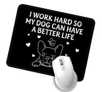 Tapis de souris humoristique avec citations « I Work Hard So My Dog Can Have A Better Life », tapis de souris humoristique pour propriétaire de chien, décoration de bureau, tapis de souris pour