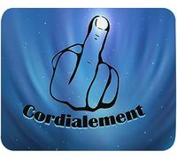 Tapis de Souris Humour cordialement Doigt d'honneur Haute qualité de Glisse Confortable Doux idée Cadeau Anniversaire Noël fête Mouse Pad 235 x 195 x 5mm