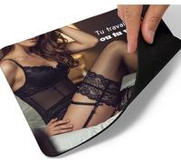 Tapis de Souris Humour Femme Sexy Croise Les Jambes Lingerie Haute qualité de Glisse Confortable Doux idée Cadeau Anniversaire Noël fête Homme ami collegue Mouse Pad 235 x 195 x 5mm
