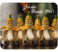 Tapis de Souris Humour J'Ai Une Banane Moi Haute qualité de Glisse Confortable Doux idée Cadeau Anniversaire Noël fête Homme Femme ami collegue Famille Mouse Pad 235 x 195 x 5mm