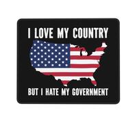 Tapis De Souris I Like Mon Pays, mais Je Déteste Mon Gouvernement. Mouse Pad Imperméable Accessoires De Jeu Portable sous-Main pour Gaming Travail Ordinateur S