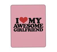 Tapis De Souris I Love My Awesome Girlfriend Mousepad Parfait Tapis De Bureau Doux sous-Main pour Travail Table Voyage 25X30CM