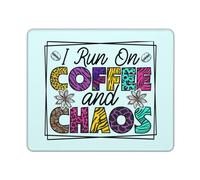 Tapis De Souris I Run on Coffee and Chaos Tapis De Bureau Anti-Dérapant Mouse Pad Parfait Mousepad pour Claviers Table Voyage 25X30CM
