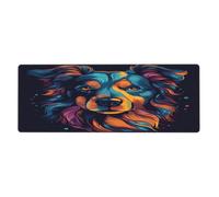 Tapis de souris illustré d'Australihepherd avec base en caoutchouc antidérapant étendue avec bords cousus, grand tapis de souris pour ordinateur de jeu, ordinateur de bureau, 11,8 x 31,5 cm