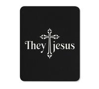 Tapis De Souris Ils Jésus Croix Religieux Durables Tapis De Souris Gaming Portable Mousepad pour Pc Travail Maison 25X30Cm