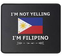 Tapis De Souris I'm Not Yelling I'm Filipino Philippines Mouse Pad Anti-Dérapant Tapis De Bureau Parfait Mousepad pour Table Voyage Claviers 25X30CM