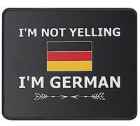 Tapis De Souris I'm Not Yelling I'm German Funny German Mousepad Parfait Tapis De Bureau Comfortable sous-Main pour Table Voyage Travail 25X30CM