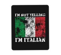 Tapis De Souris I'm Not Yelling I'm Italian Mousepad Anti-Dérapant sous-Main Comfortable Mouse Pad pour Travail Table Claviers 25X30CM