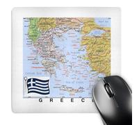 Tapis De Souris Image De La Carte Topographique De La Grèce avec Le Drapeau Lavable Tapis De Souris Gaming Résistant À Usure Accessoire Bureau pour Gaming Bureau Clavier 25X30Cm